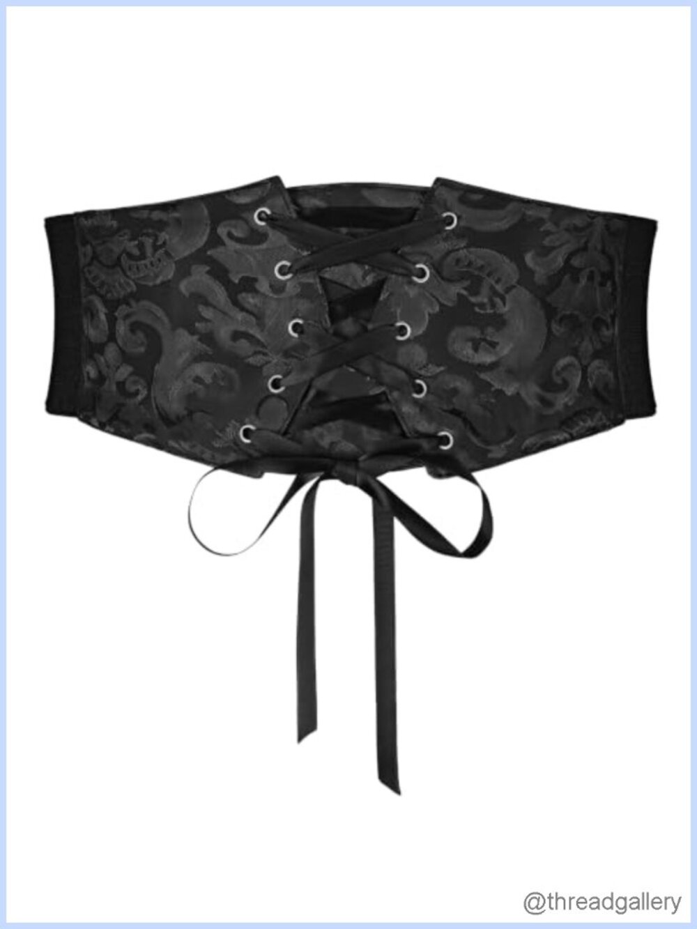 Women Wide Elastic Corset Belt Renaissance Lace Up Cincher Waist Belt